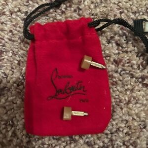 Christian Louboutin Red Pouch with Tan Accessories